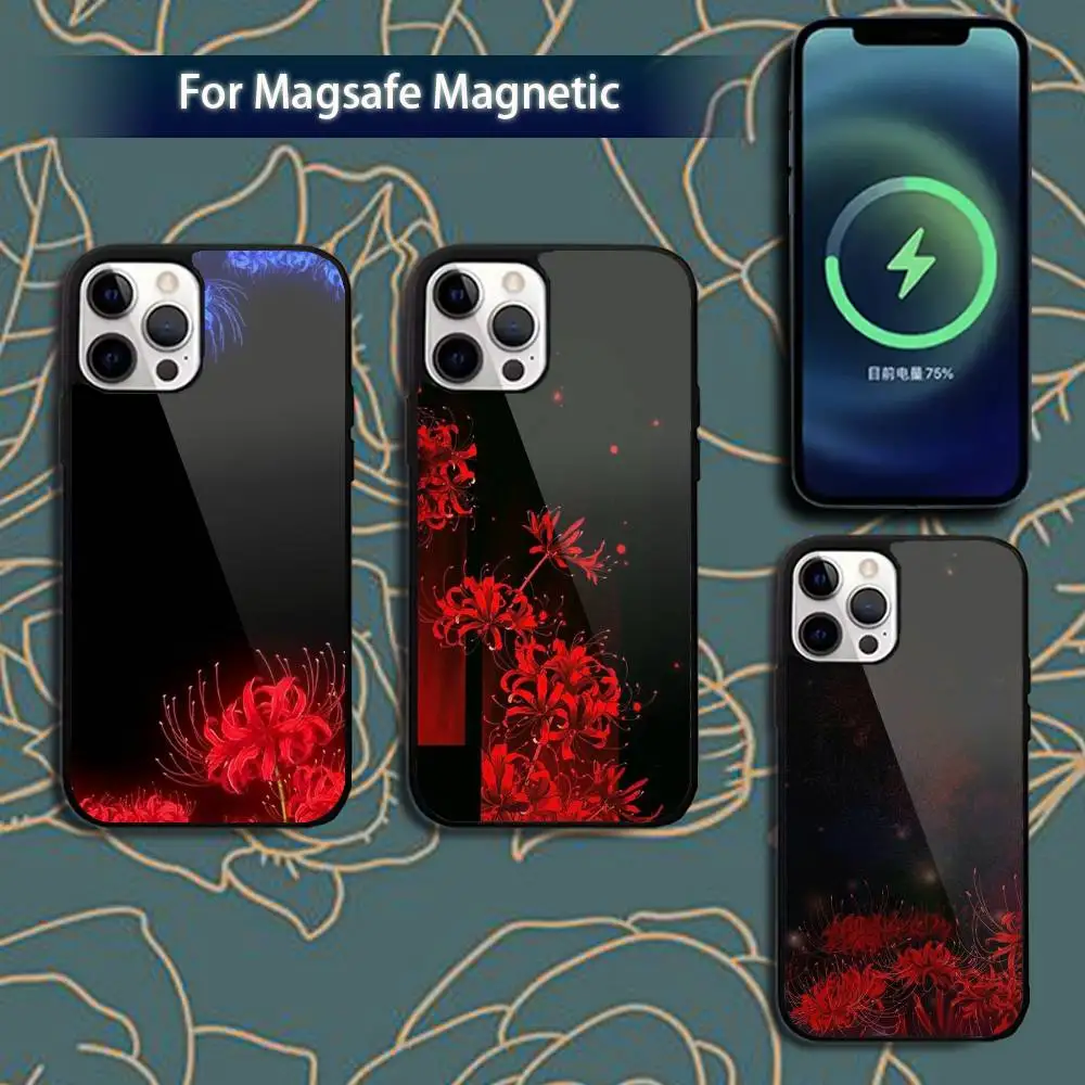 

Tokyo G-Ghoul Red Spider Lily Phone Case For iPhone 16,15,14,13,12,11,Pro,Max,Plus,Mini,Magsafe,Magnetic Wireless Charging Case