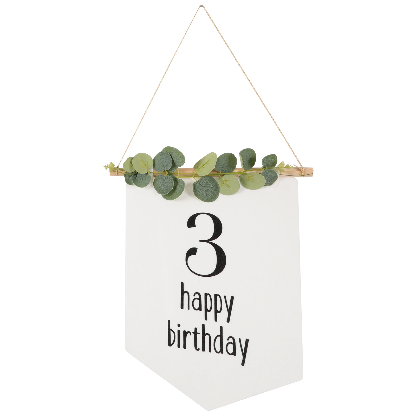 

Happy 3Rd Birthday Hanging Banner 3 Years Old Party Decoration Felt Material For Home Yard Balcony Background Photo