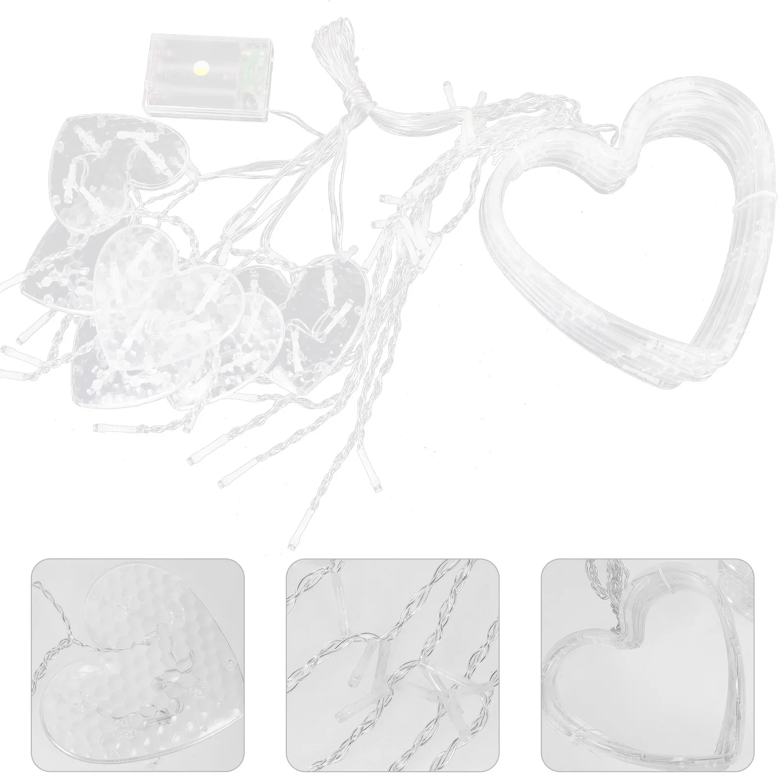 

Powered Love Heart Curtain Light PVC LED String Lights Window Decoration Fairy Lights Bedroom Party Decor