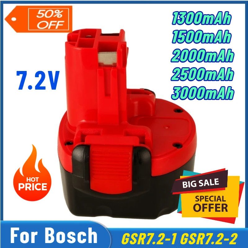 

1300-3000 мАч для Bosch 7,2 В GSR7.2-1 GSR7.2-2 аккумулятор для электроинструмента аккумуляторные батареи
