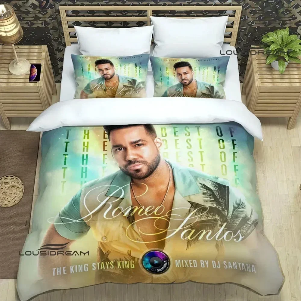 

Latin singer Romeo Santos Bedding Set Printed Bed Set With Pillowcase Bed Duvet Cover Soft Queen King Size Bedclothes Home gift