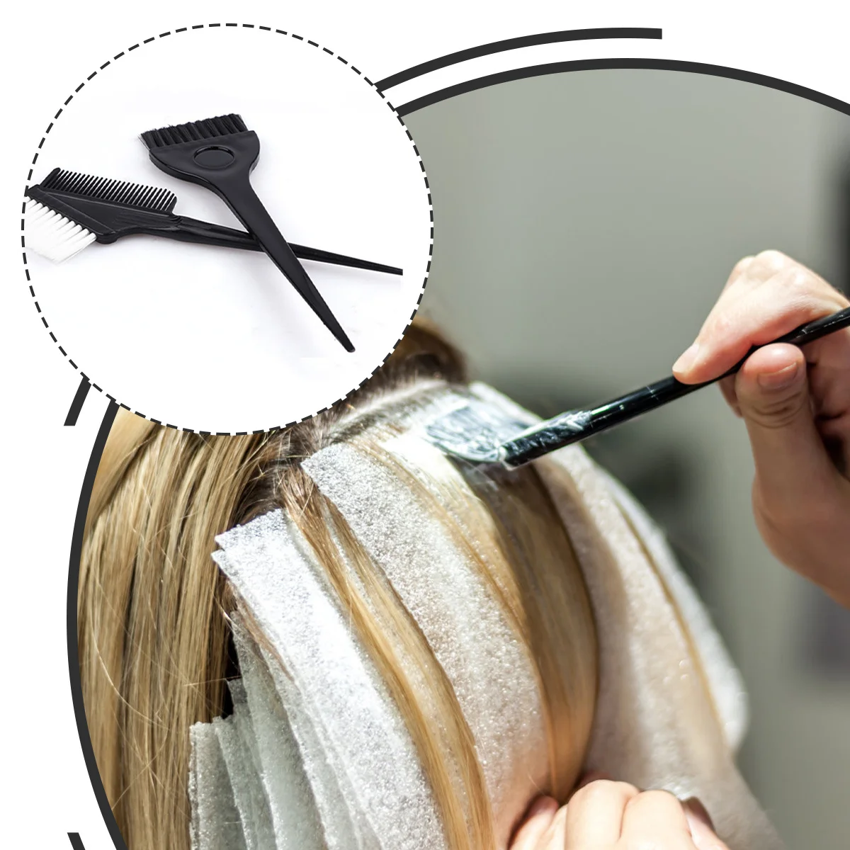 8 pçs kit de tingimento escova de coloração conjunto de clipe de cobertura de orelha, fácil aplicação de tintura, cerdas flexíveis, conveniência de economia de tempo para mulher