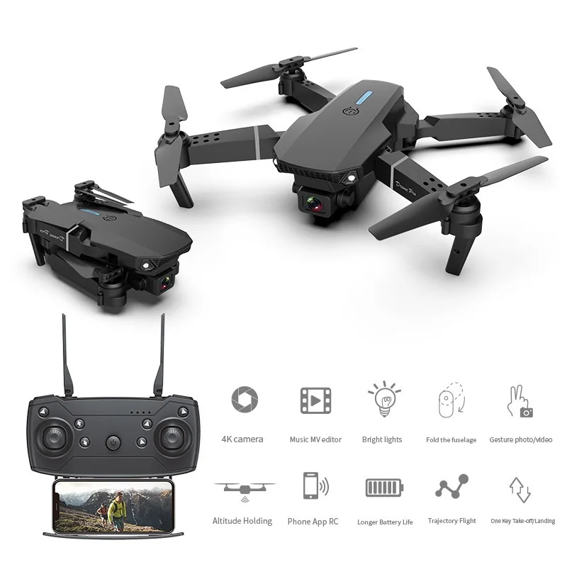 2024 toy drone with 480P camera, suitable for beginners, foldable four axis remote-controlled aircraft toy, 1 battery, intellige