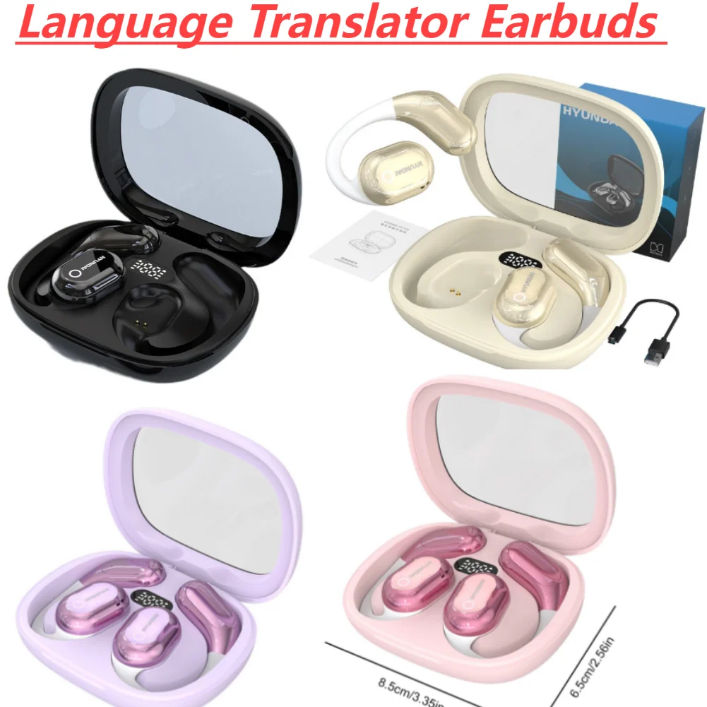 Language Translation Earbuds Wireless Bluetooth Intelligent Voice Real Time Translator Headphones for Xiaomi Huawei for iPhone