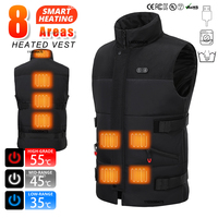 New Heated Vest Man Women 8 Areas Heated Jacket USB Charging Warm Heating Vest Outdoor Skiing Hiking Camping Winter Heated Coat