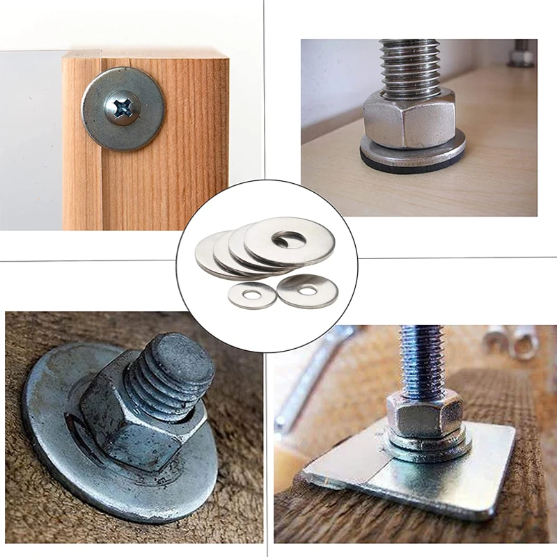 5-100PC In Acciaio Rondella M1.6 M2 M2.5 M3 M4 M5 M6 M8 M10 M12 M14-M18 304 In Acciaio Inox di Grandi Dimensioni Rondella Guarnizione