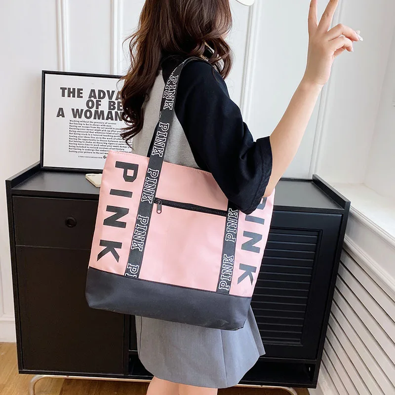 KPOP Leisure Trend Grote Capaciteit Tote Bag Letter Gedrukt Kleine Niche Minimalistische Schoudertas Mode Stijlvolle Handtas Fans Gift