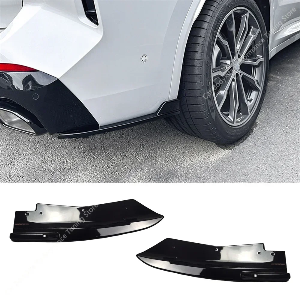 Rear Bumper Side Splitters For Bmw X3 G01 iX3 G08 2021-2023 Lci Rear Diffuser Exhaust Pipe Trim Splitter Skirt Bodykits Tuning