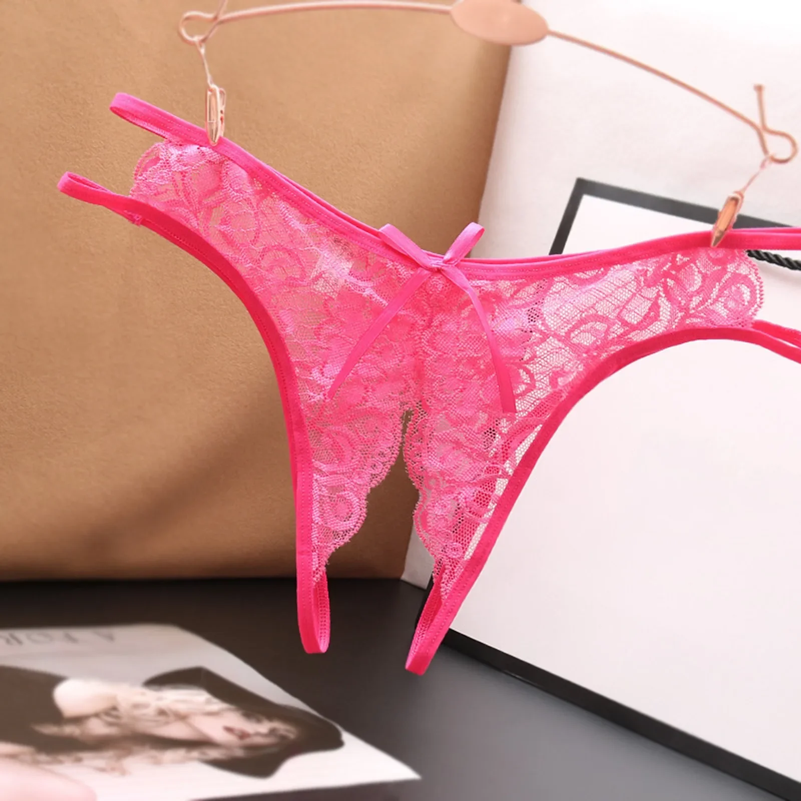 

Women'S Sexy Lace Underpants Women Secret Underwear Open Crotch Panties Low Waist Briefs Underwear Valentine'S Day Lingerie