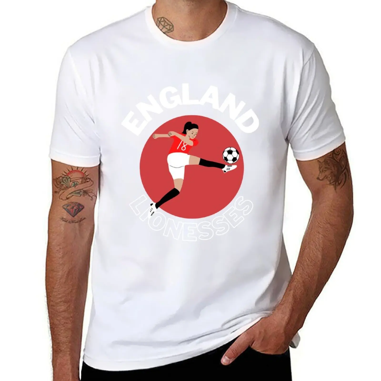 

England Lionesses T-Shirt man t shirts cotton t shirt man casual T-Shirt