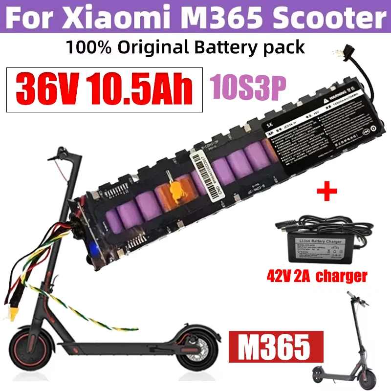 

10S3P 36V 10.5Ah scooter battery pack suitable for Mi Jia M365, electric scooters, BMS board waterproof Bluetooth communication