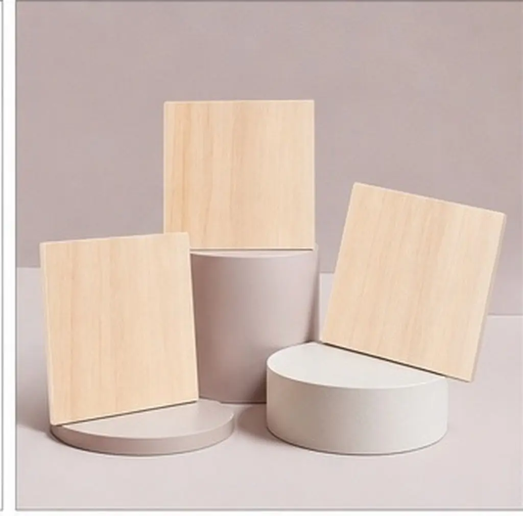 5Pcs DIY Unfinished Wood Picture Frames Creative Activity Set Natural Wooden Photo Holders for Acrylic Clay Snow Mud Art
