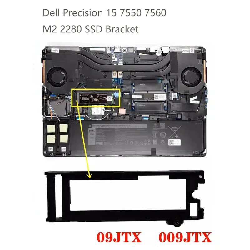 كمبيوتر محمول جديد M2 2280 SSD لوحة المبرد وقوس لديل الدقة 15 7550 7560 YH6J2 0YH6J2 09JTX 009JTX