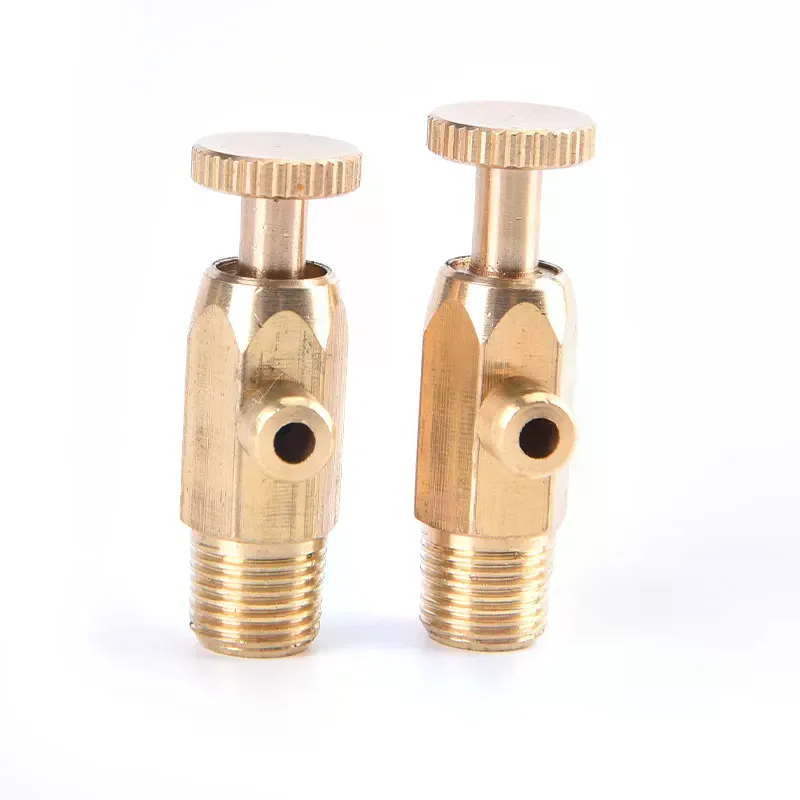 Brass Air Pressure Release Valve, water heater accessory, durable pressure relief valve replacement part.