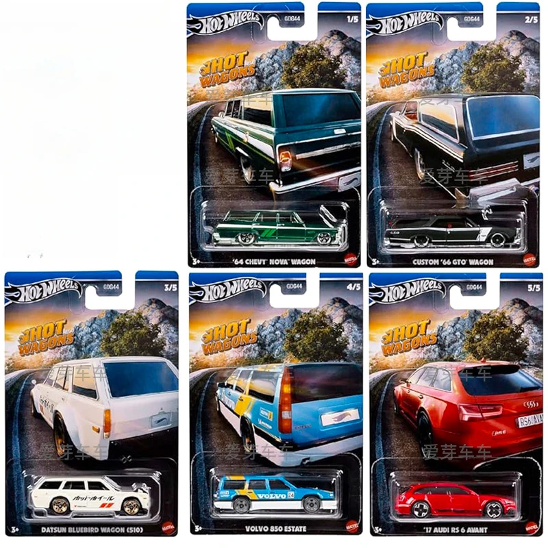 Coche Hot Wheels Original Hot Wagon Juguetes novedosos para niños 1/64 Diecast Audi RS6 Avant Chevy Nova Wagon modelo regalo de cumpleaños