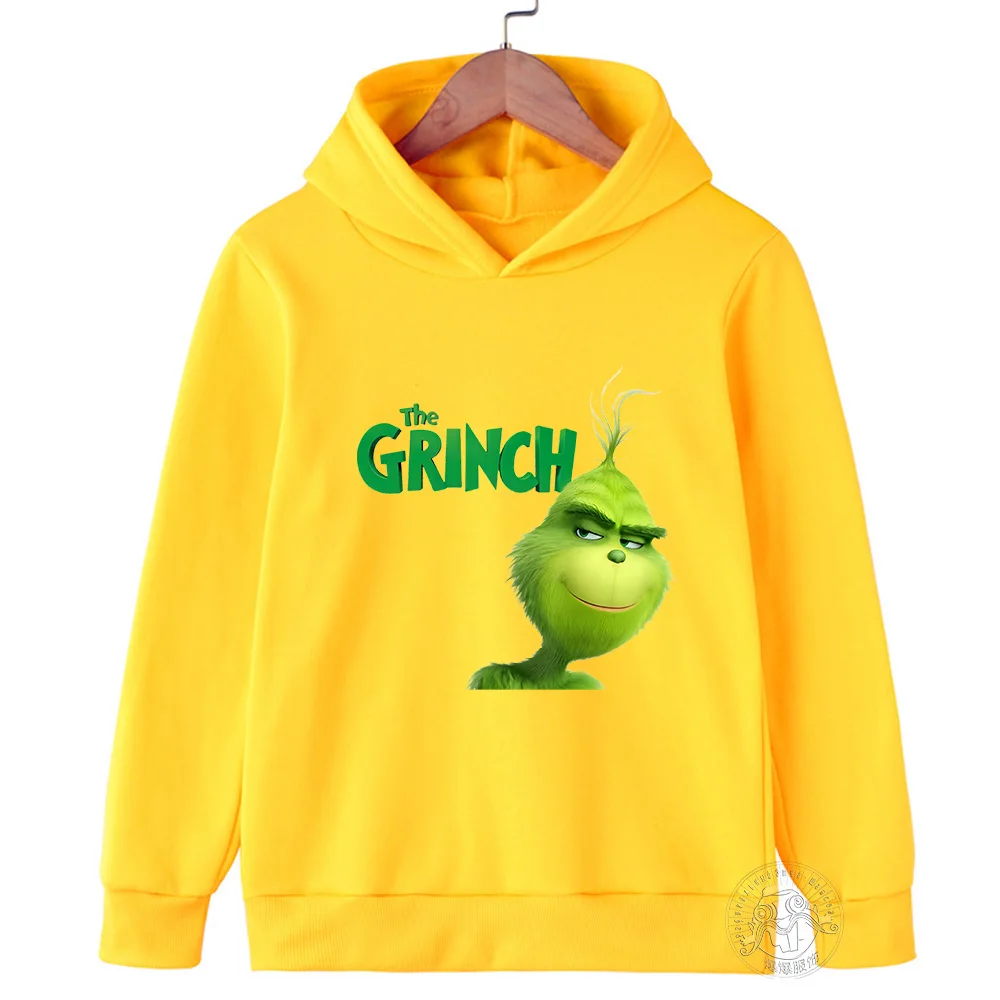 Disney Grinch Printed Children\'s Clothing 3-14 Years Old Boys And Girls Clothing Street Casual Outdoor Sports Warm Sweatshirt