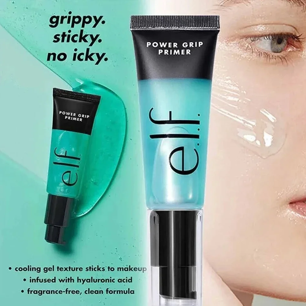 Elf Power Grip Primer Gel Rozświetlający z Kwasem Hialuronowym Nawilżający Długotrwały Efekt Rozjaśniania Twarzy Konturowanie Naturalny Kosmetyk