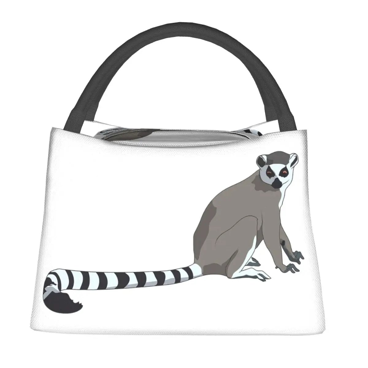 Ring Tailed Lemur Lunch Bags Insulated Bento Box Waterproof Lunch Tote Picnic Bags Cooler Thermal Bag for Woman Kids Office