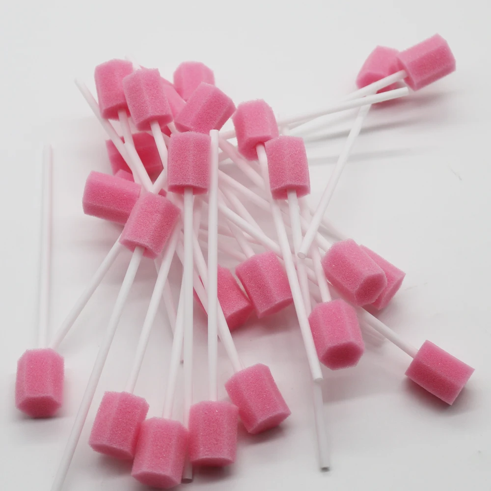 

100 шт. одноразовые губки для ухода за полостью рта тампон для чистки зубов тампоны для рта с палочкой губка для чистки головы тампон