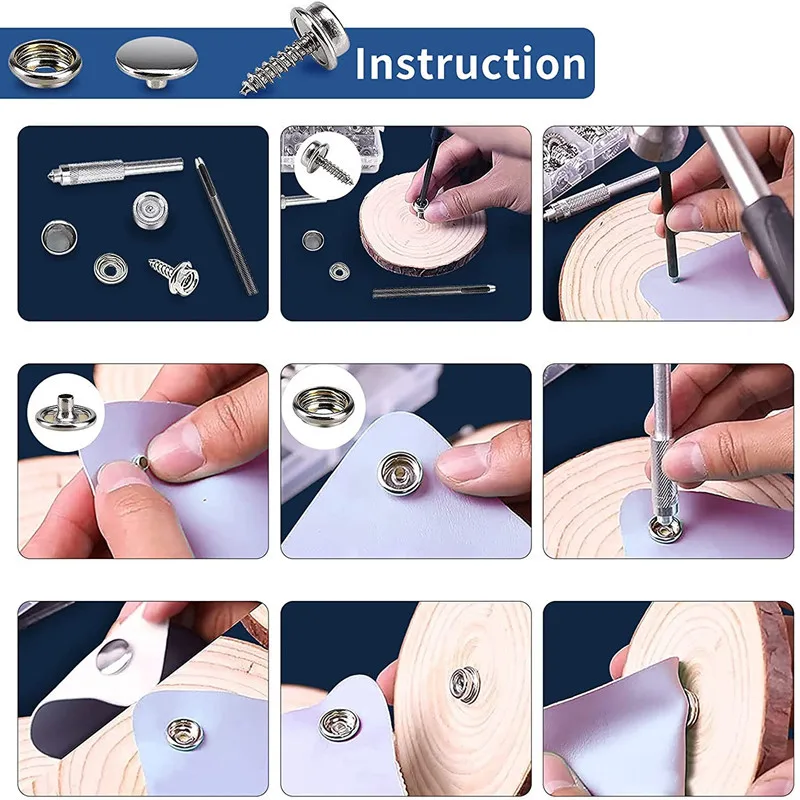 270/240Pieces Stainless Steel Marine Grade Canvas and Upholstery Boat Cover Snap Button Fastener Kit with Setting Tool