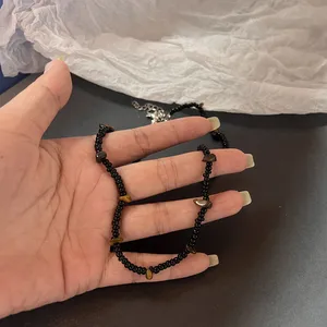 Natural Stone Black Beads Chob Necklace for Men, Bead Stainless Steel, Hip Hop Chain Neck, Men Accessory Jewelry, New 10 Main Sales Natural Stone Necklace - №7