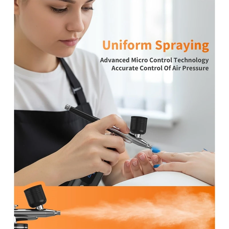 Airbrush Kit, Cordless Airbrush for Nails,with Air Compressor for Models/Shoes/Cakes/Hair, for Painting Black-ABLL