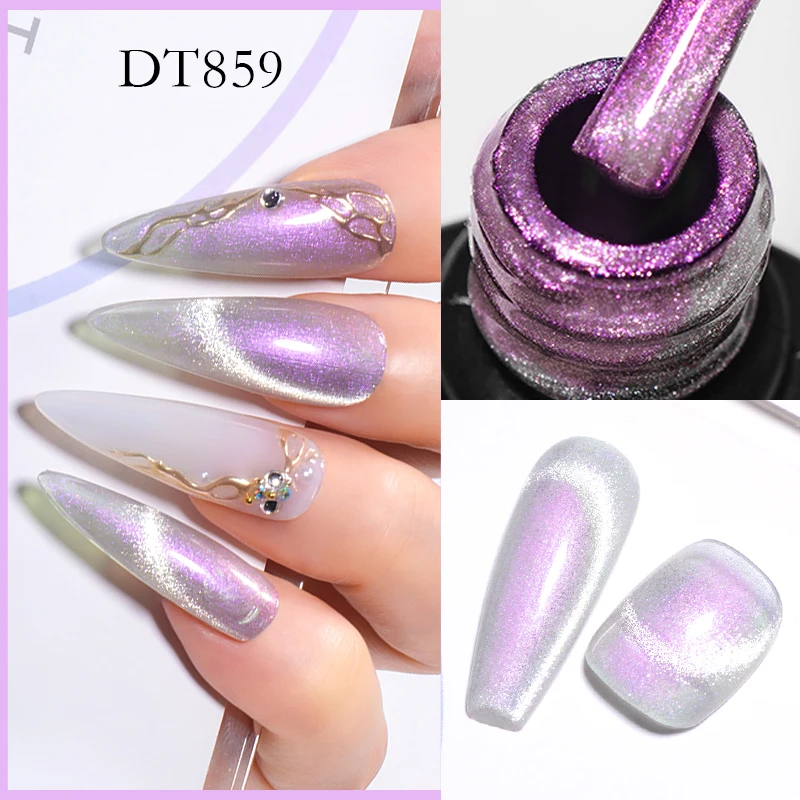 ENCONTRE-SE AO ACROSS Auroras Cat Magnetic Gel Nail Polish Reflective Sparkling Glitter Semi Permanente Nail Art Soak Off LED UV Gel Varnis