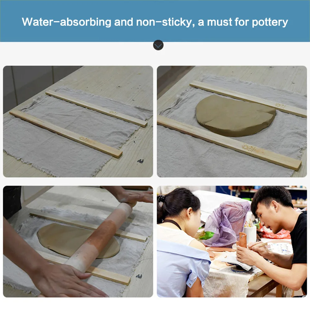 Pottery linen burlap clay tablecloth DIY handicraft table mat cloth non-stick mud tablecloth clay printing texture fabric