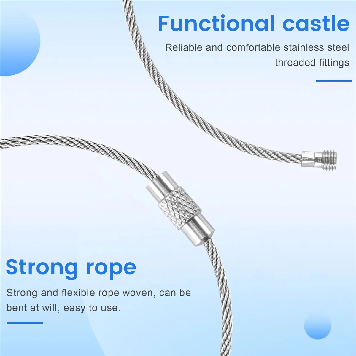A62K 1 шт., винт из нержавеющей стали, фиксирующий провод, брелок для ключей, кабельные брелоки, уличный аксессуар