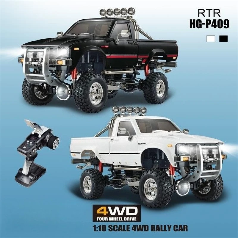 RC1/10 P409 4WD Off-Road Short Truck 2.4G Remote Control Car Full Scale with Differential Lock Simulation Electric Toy Car