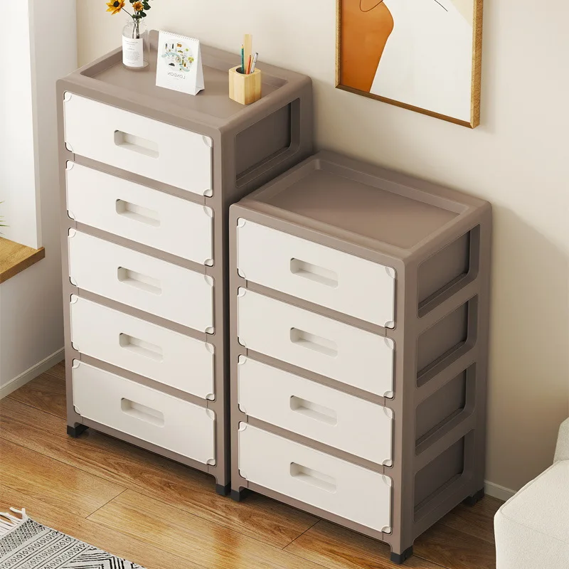 Plastic Drawer Storage Cabinet Multi Layer Narrow Organizer for Bedroom Home
