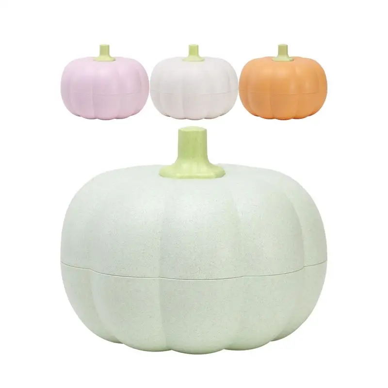 Pumpkin Bowl Double Layer Pumpkin Nut Bowl Multi-Compartment Snack Holder for Halloween Thanksgiving and Holiday Parties