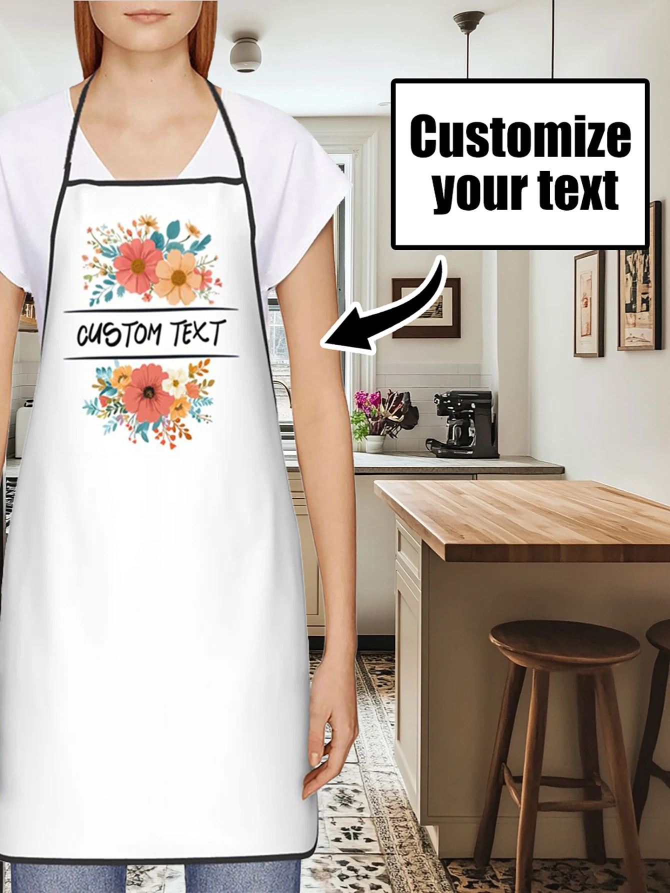 مخصص طباعة النص الرجال المطبخ المئزر التوقيع مآزر المطبخ المنزل الخبز الملابس #1