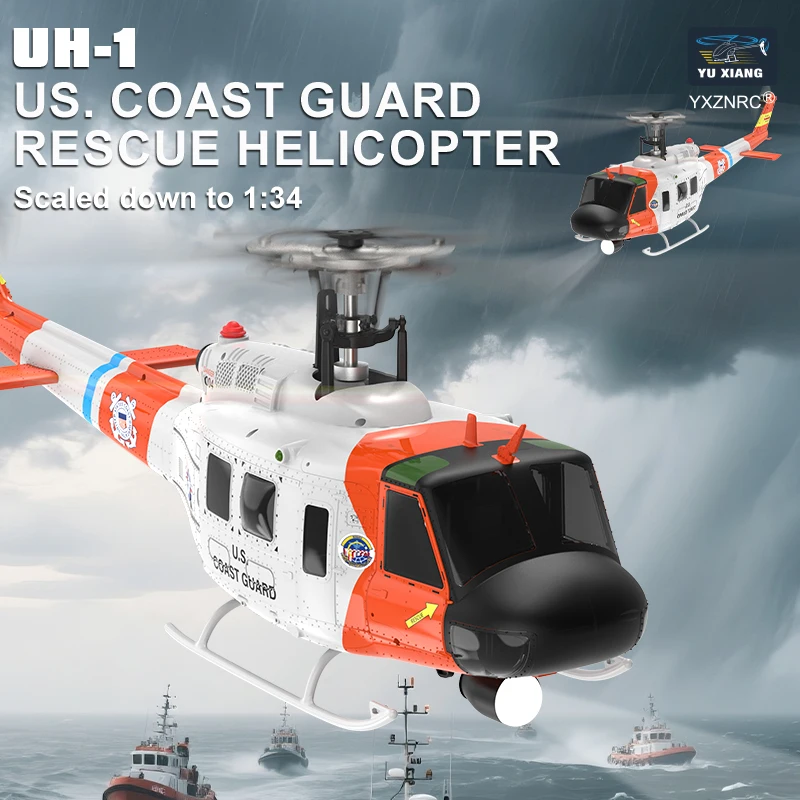 Yuxiang F07S UH-1 Huey RC Helicopter Brushless Scale Model with GPS Auto Return Home and Optical Flow Altitude Hold