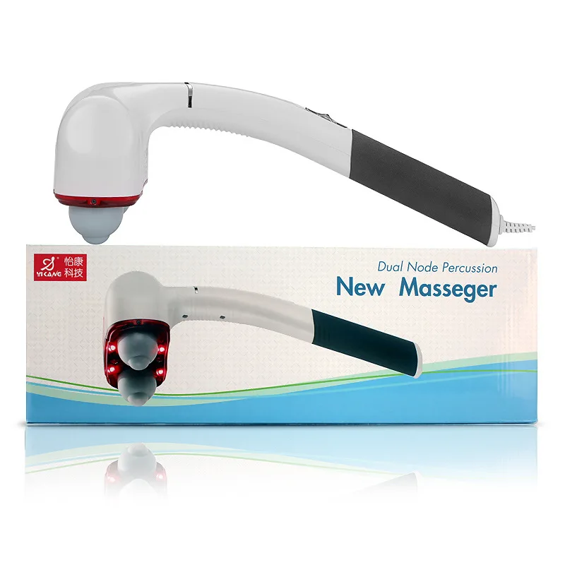 Electric Dolphin Massager Handheld High-Power Home Dual-Head Massage Hammer for Waist, Back and Calf Vibration
