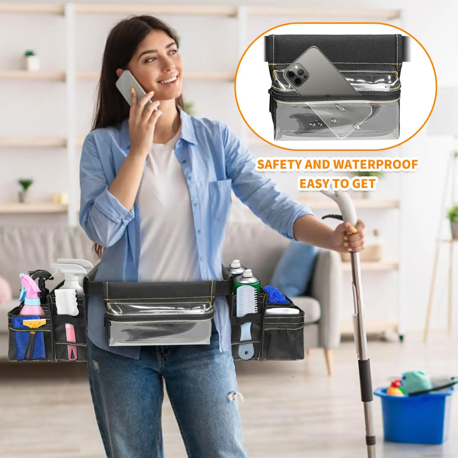 

Поясная сумка для инструментов Регулируемая водонепроницаемая поясная сумка Ремень для инструментов с несколькими сумками Фартук для домашнего хозяйства для сантехники