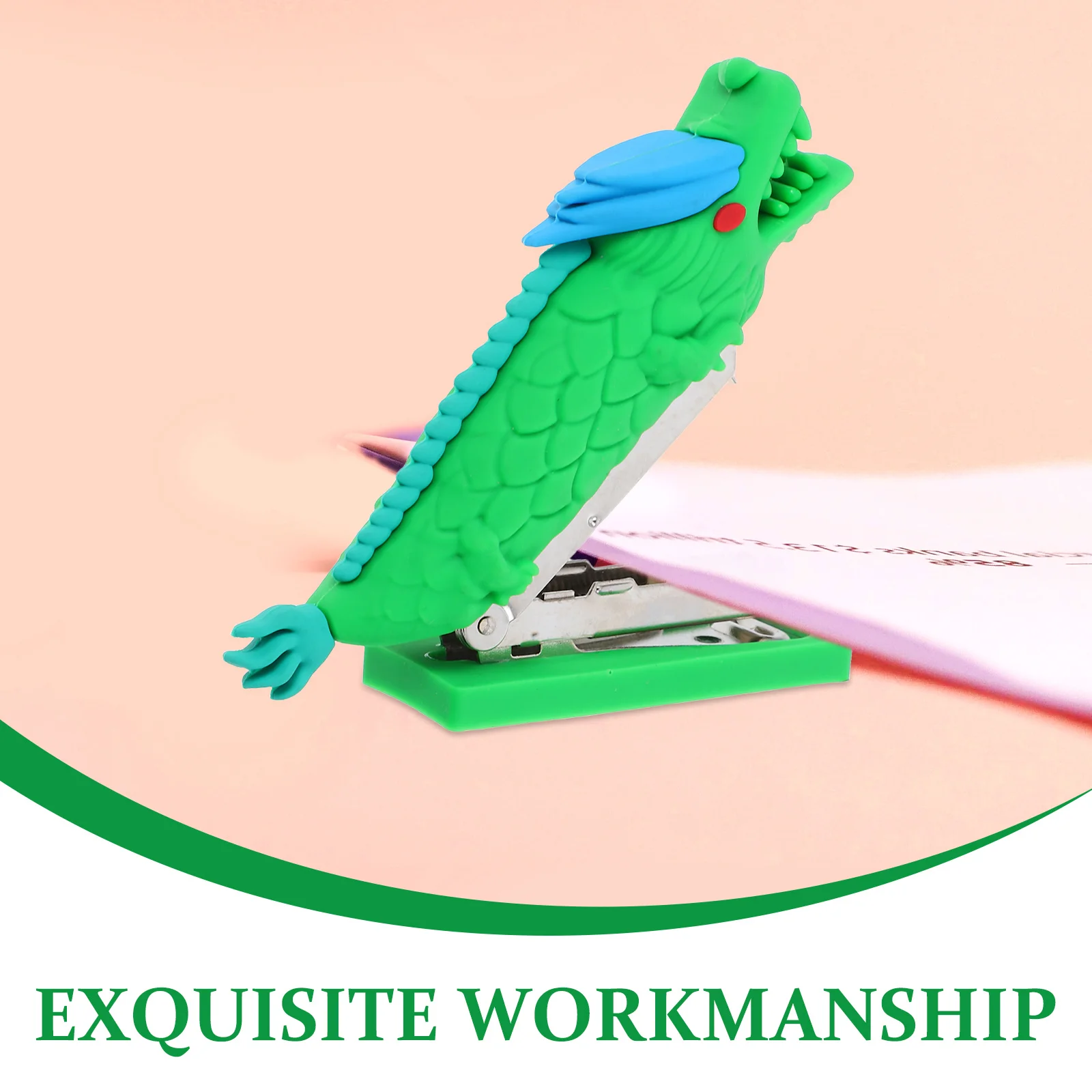 دباسة صغيرة على شكل تنين ملحقات مكتبية لطيفة لسطح المكتب للدراسة والفصول الدراسية مهام تدبيس صغيرة محمولة باليد أدوات مكتبية كاواي #2