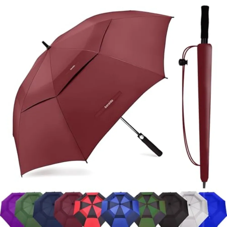 

Golf Umbrella Large///, Extra Large Oversize Double Canopy Vented Wdproof Waterproof Umbrella, Automatic Open Golf Umbrella for