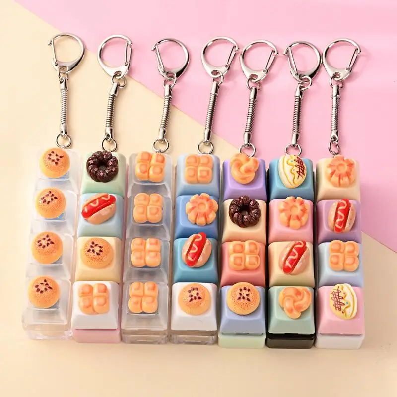 Creative  Bread Keychain 1PC Cute Stress Reliever Toy Small Bag Accessory for Teen Backpack Decor