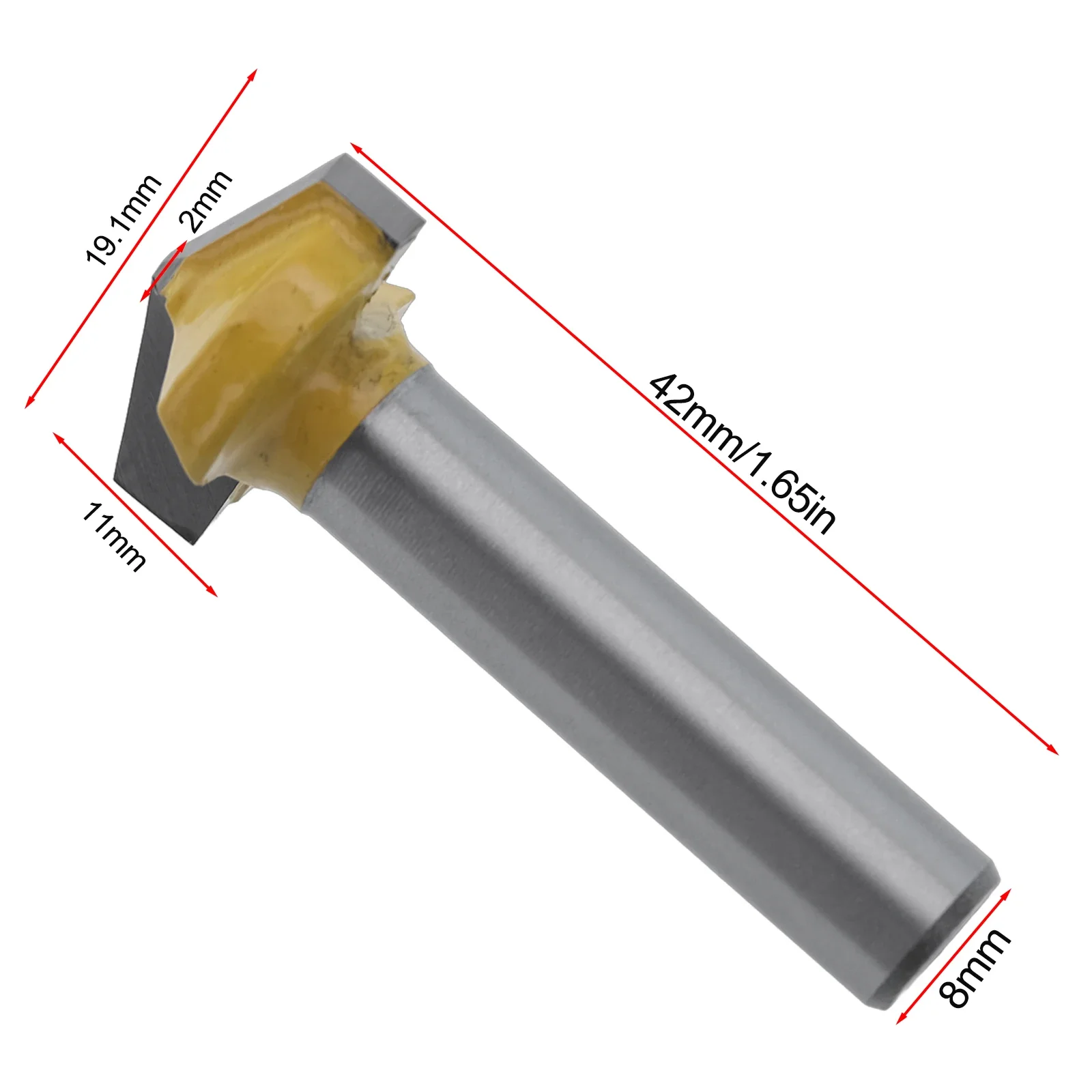 Mata Router berbentuk V 108/135 derajat, batang 8mm, pemotong penggilingan ukiran untuk alat listrik Talang ukiran PVC MDF akrilik