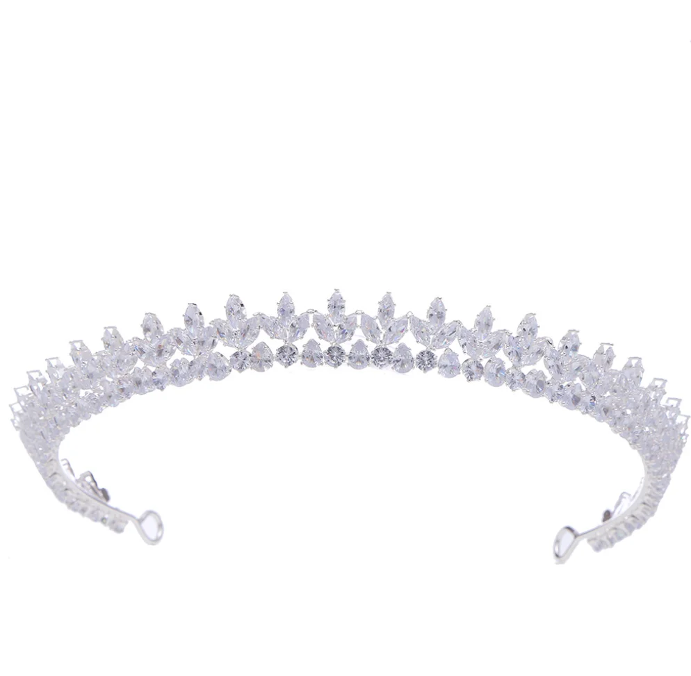 Princess Bride Crowns Tiaras For Wedding Headdress CZ Zirconia Bridal Tiara Headband Birthday Party Porm Hair Jewelry Headpiece