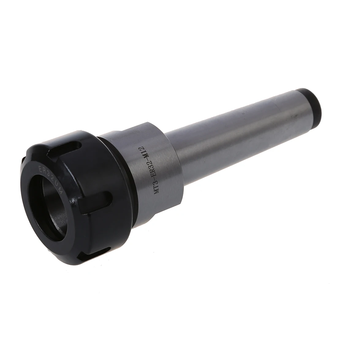 

ABNQ ER32 MT3 M12 Taper Collet Chuck Holder CNC Milling Lathe Straight Tool Silver+Black