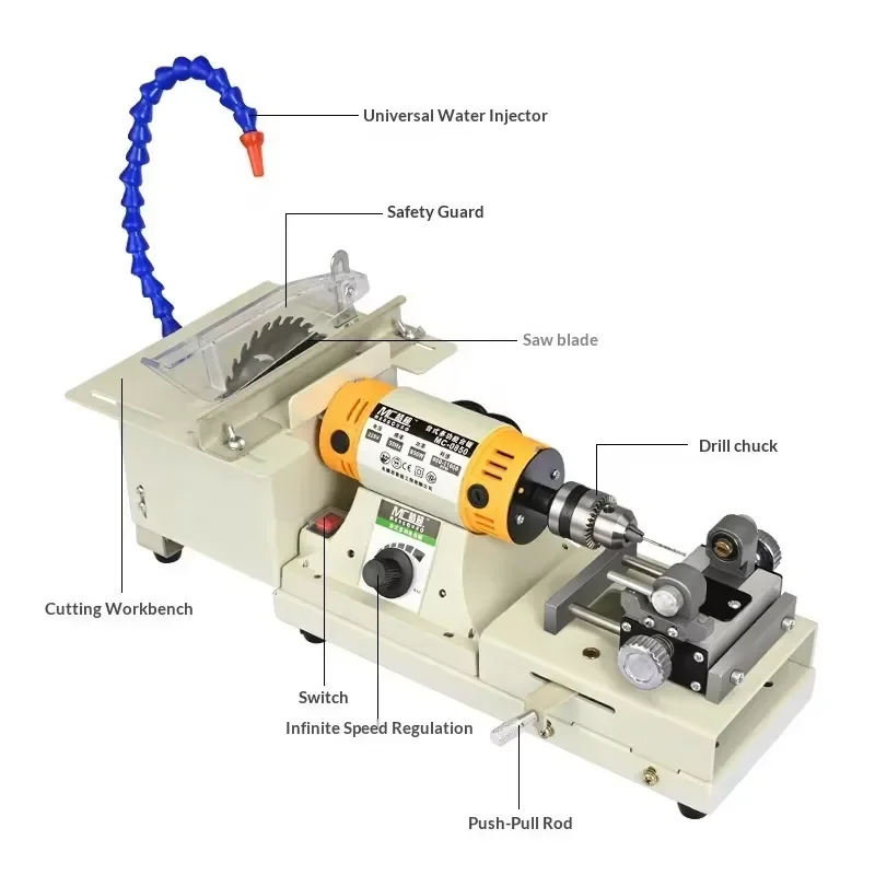 Cabbing Machine Jade Amber Bead Cutting Grinding Polishing Drilling Machine Round Bead Polisher