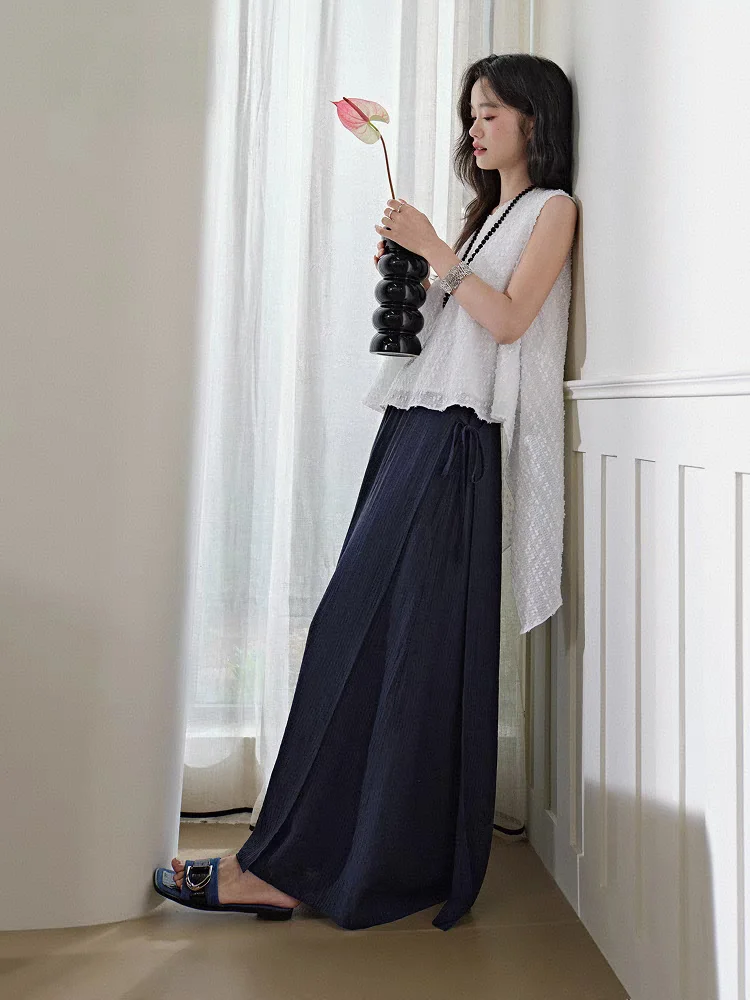 Loose Wide Leg Casual Pants Women's Autumn New Sle Dra Texture een Lazy Straight Leg Trousers Faionable Commute Sle