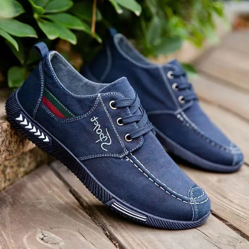 Zapatos informales de lona para hombre, zapatillas deportivas ligeras, transpirables, cómodas, con absorción de impacto, para caminar, novedad de 2024