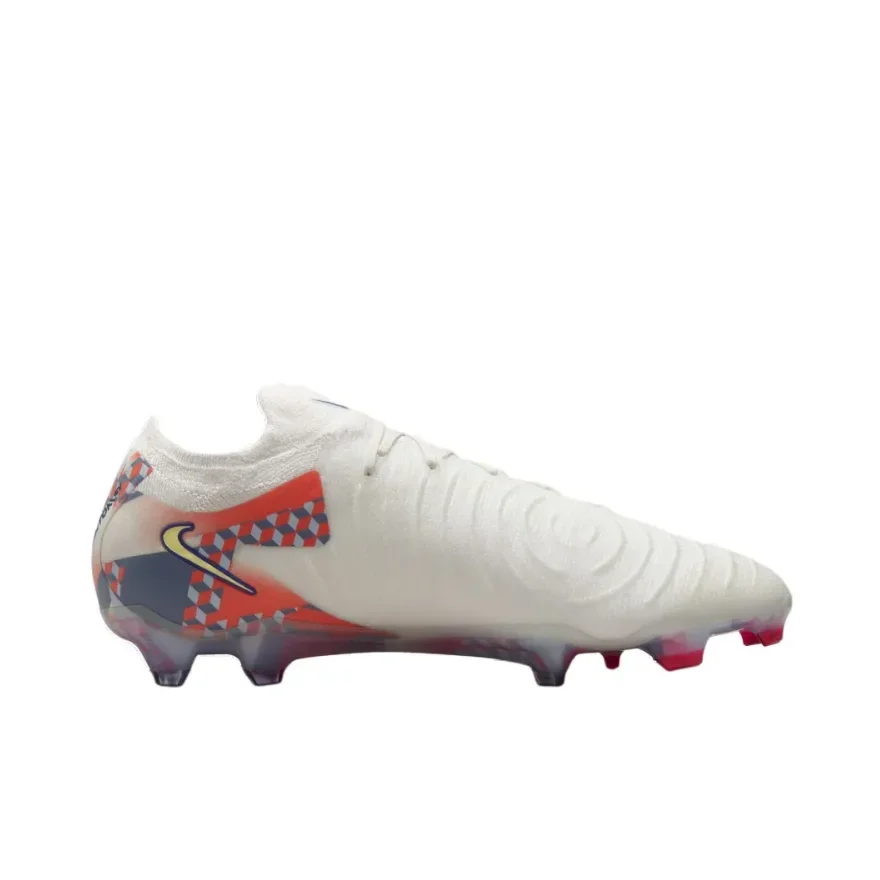 NIKE Phantom GX 2 Elite FG Men's Soccer Cleats Gum Spikes Comfortable and Simple Hard Turf Natural Turf White