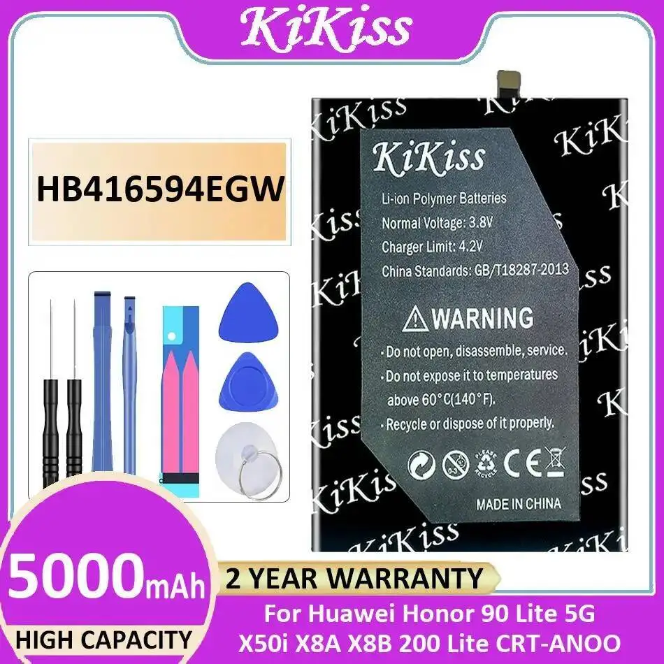 

Высокая совместимость для Huawei Honor 90 Lite 5G X50i X8A X8B 200 Crt-Anoo 5000 мАч HB416594EGW Аккумулятор для мобильного телефона