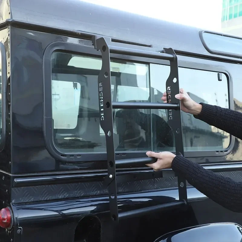 

Suetlcoity For Land Rover Defend 90 110 130 2004-2018 Stainless Steel Black Car Side Ladder Roof Climbing Ladder Car Accessories