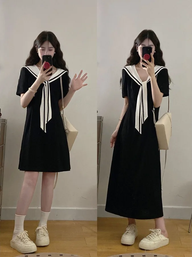 

Летнее повседневное платье больших размеров с воротником-стойкой, простое, универсальное, с коротким рукавом, А-силуэт, для полных женщин, приятное к телу, дышащее