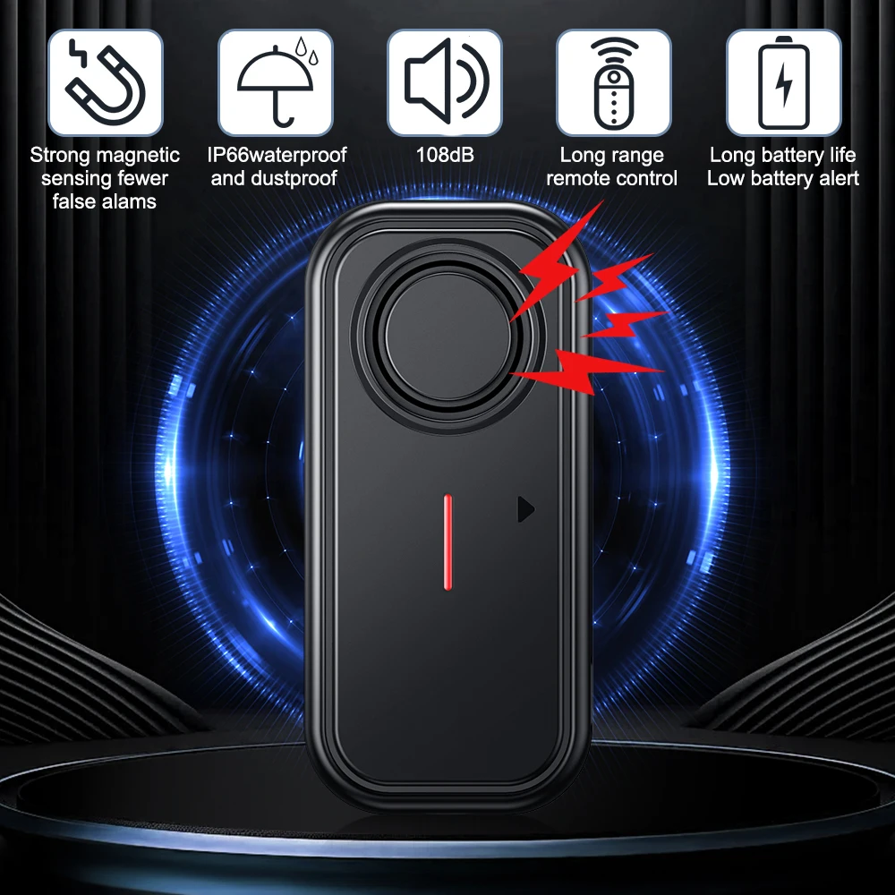 Awapow sensor de alarme magnético para janela de porta externa, monitor à prova d'água, alarme antifurto, segurança doméstica com controle remoto
